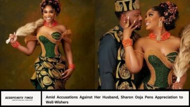 Amid Accusations Against Her Husband, Sharon Ooja Pens Appreciation to Well-Wishers