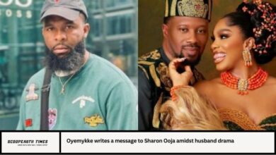 Oyemykke writes a message to Sharon Ooja amidst husband drama